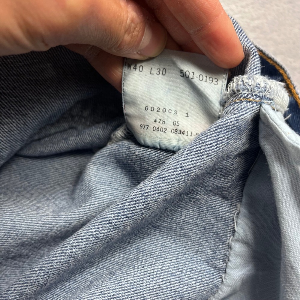 Levis 501 Jeans Mens 40x30 Blue Denim Straight Leg Button Fly Vintage 2002 Y2K - Picture 6 of 14